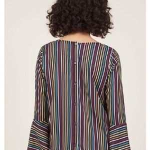 Modcloth striped blouse S nwot rainbow